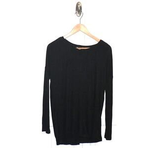 H‎ By Bordeaux Cross Over Back Long Sleeve Top in Black Small MSRP $58